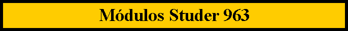 Cuadro de texto: M�dulos Studer 963